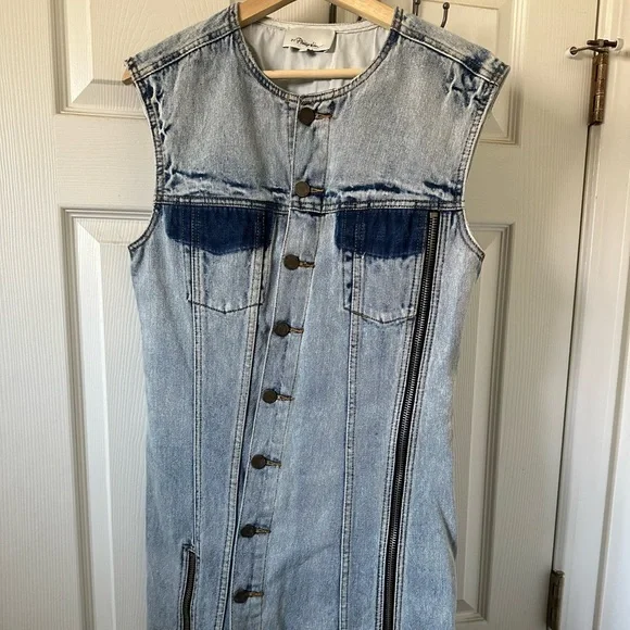 white christmas dresses Denim Trapeze Mini Dress – 3.1 Phillip Lim main image 0